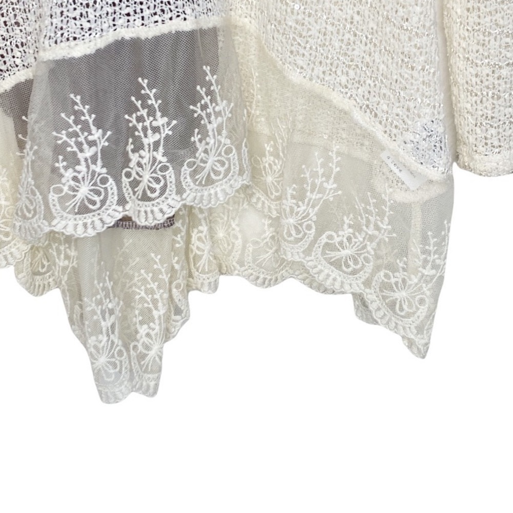 ANTHROPOLOGIE A'Reve Creme Lace Blouse Size Small - Picture 7 of 8